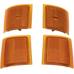 Brock Replacement Lower & Upper Signal 4 Piece Side Marker Lamp Driver and Passenger Set Compatible with 1994-2002 C/K Pickup Truck