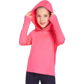 قميص بناتي بأكمام طويلة من Greatchy خفيف الوزن ورفيع وسريع الجفاف بعامل حماية من الأشعة فوق البنفسجية 50+ قمصان للشمس تي شيرت رياضي بفتحات إبهام in Kuwait