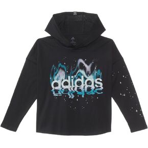 adidas Girl's Long Sleeve GRX Hooded Tee (Big Kids) Black XL (16 Big Kids)