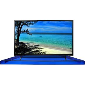 evron Super Large Corner Shelf,TV Stand Floating Shelf Wall Mounting Clear Acrylic Triangle,TV Stand up to 50 inch (Blue)
