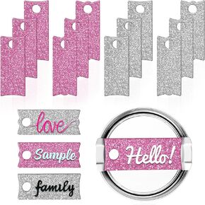 Name Plate for 40 Oz Stanley Cups,12 PCS Acrylic Nameplate Personalized Name Tag Blank Compatible with Stanley Tumbler Topper Lid Accessories