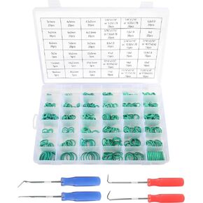 Zlirfy 495PCS SAE Metric & Inch O Ring Kit with O-Ring Pick & Installation Remover Tools,Car Air Conditioning A/C O-Ring Gasket Assortment Set,Rubber Orings Kit