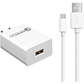 6FT Micro USB Cable Wire & AC Block Wall Adapter Fast Charger for Old Amazon Kindle 2020 & Older Paperwhite, Oasis, Kindle Kids E-Readers, Old Fire HD (Not Compatible with New Kindles, See Pictures)