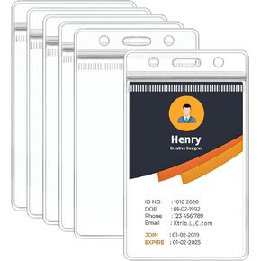 120 Pack Plastic Badge Holder, Vertical ID Badge Holder, Clear Waterproof ID Card Holder with Resealable Zip, 2.5" x 3.8" Name Tag Holder for Nurses and Office, Fits ID Card/Credit Card/Student Card