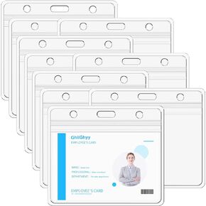 40 PCS Extra Thick Horizontal Plastic Clear Card Holders,Bank Card Protector,4.13x3.5 Inch PVC Card Holder,Sealable Waterproof ID Name Cards Protector (40)