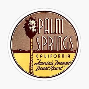Palm Springs California Vintage Travel Decal Sticker - Sticker Graphic - Auto, Wall, Laptop, Cell, Truck Sticker for Windows, Cars, Trucks