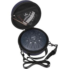 Hard Drum Carrying Case for LEKATO Steel Tongue Drum, 6 Inch 11 Notes Steel Hand Drum, Protective Carrying Storage Bag with Shoulder Strap