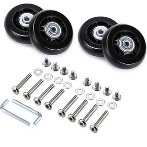 OwnMy 60mm x 18mm Luggage Suitcase Replacement Wheels, Rubber Swivel Caster Wheels Bearings Repair Kits, A Set of 4