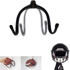 Pmsanzay Football Wall Mount Football Holder Display Rack, Football Wall Storage - Adjustable W Claw Shape - Great for Football Helmet/Coats/Hats/Ball Sports Equipment Storage Holder Home Decor