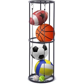 ICOFUPO Multi-Sport Ball Rack, Wall-Mounted ball storage, Vertical Ball Organizer for Basketball, Volleyball, Soccer.. Save space in Garage&Home, Easy to assemble