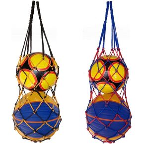 LAKE OF FIRE 2PCS Basketball Storage Net Bag,Football Soccer Ball Bag Mesh Can Carry Double Balls Nylon Storage Bag Carry Bag