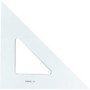 ALVIN - 10 inches Transparent Academic Acrylic Triangle Ruler 45/90 Degrees, Multipurpose Tool for Drafting, Design, and Architecture, Great for Machining and Woodworking