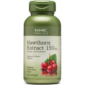 GNC Herbal Plus Hawthorn Extract 150mg, 100 Capsules, Supports Heart Health