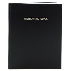 BookFactory Inventor's Notebook - 96 Pages (.25" Grid Format), 8" x 10", Black Cover, Section Sewn Hardbound (EPRIL-096-SGS-LKT5)