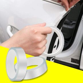QBUC Car Door Entry Guards Scratch Cover Protector Paint Threshold Guard,Door sill Protector,Front Rear Door Entry Sill Guard Scuff Plate for Most Cars,2in9.8ft(5cm*3m) Transparent