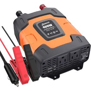 Ampeak 750W Power Inverter 4.8A Dual USB Ports 2 AC Outlets Car Inverter DC 12V to AC 110V 11 Protections for Devices