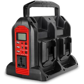 350W Power Inverter for Milwaukee 18V Battery Power Supply Inverter DC 20V to AC 110V Battery Inverter with AC Output, 3 USB Charger, Type-C Port, DC Output 12V/5A, 300lm LED Light