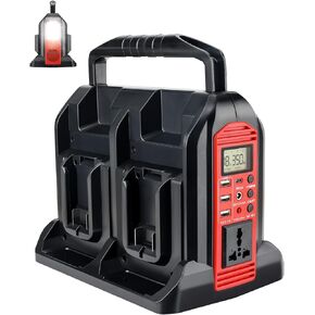 محول طاقة 350 واط لبطارية Craftsman 20v V20، 4 منافذ DC 20V إلى AC 110-120V عاكس بطارية مع 3 منافذ USB-A، 1 منفذ USB-C، ضوء LED 300lm للتخييم في الهواء الطلق والسفر في حالات الطوارئ (الأداة فقط) in Kuwait