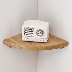 Corner Shelves Wall Mount, 7inch Oak Wood Floating Corner Shelves Set of 2 Round End Small Plant Shelf Wall Mount for Kitchen, Living Room, Bedroom