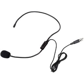 Mini XLR 3 Pins TA3F Plug Professional Wireless Head-Wear Mic Headset Microphone（Black）