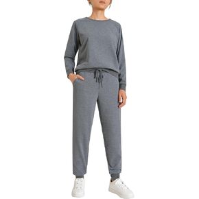 Weintee Women's Petite Jogging Set Pullover Sweatshirt and Sweatpants 2 Piece Sweatsuits