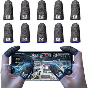 Finger Sleeve for Gaming,Seamless Thumb Finger Sleeve Silver Fiber Mobile Phone Gaming Finger Sleeves, Breathable & Sweatproof, for League of Legend, Pubg, Rules of Survival, Knives Out 10 Pack in Kuwait