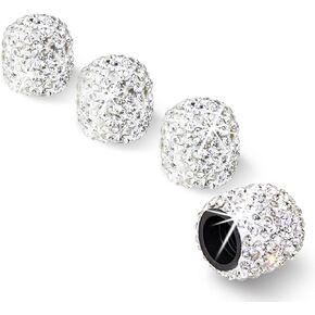 Tire Valve Stem Caps, Handmade Crystal Rhinestone, Red(4 Pack)