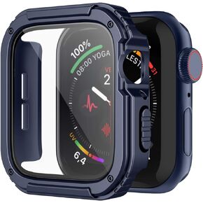 Recoppa for Rugged Apple Watch Case 46mm Series 10 with Screen Protector, Durable Military Grade Quattro Pro Series Drop-Proof Protective Cover Full Coverage Bumper for Men iWatch