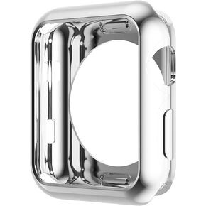 Compatible with Apple Watch Case 44mm 40mm, Soft Flexible TPU Plated Protector Bumper Shiny Cover Lightweight Thin Guard Shockproof Frame Compatible for iWatch Series 6 5 4 SE(Gold, 44mm)