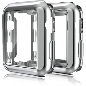 for Apple Watch 38mm Case iWatch Screen Protector TPU All-Around Protective Case Clear Ultra-Thin Cover for Apple Watch Series 3, 2 Pack case (Black, for 38mm Apple Watch case)