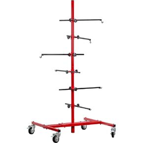 TCP Global Auto Panel Tree Paint Stand Holder with Adjustable Center Post - Hook Levers Securely Hang Automotive Panels, Doors, Fenders, Bumpers, Car Parts - Auto Body Shop Painting, Save Time & Labor
