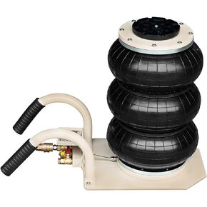 Air Jack, 5 Ton Pneumatic Jack, Airbag Jack with Adjustable Long-Handle 11000LBS Capacity, Fast Lifting up to 16Inch for Cars,Trucks (White Triple Bag Air Jack)