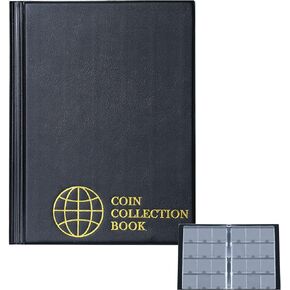 Coin Flip Holder Albums - 120 Pockets 2x2 inches Coin Storage Books for Coin Cardboard Collection Holders CS43BK