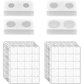 400 Cardboard Coin Holder for Collectors with 20 Sheets Coin Pocket Pages, 400 Pockets Coins Collecting Book Sleeves Protectors Storage and 8 Size 2" x 2" Currency Holders for Coin Collection Supplies