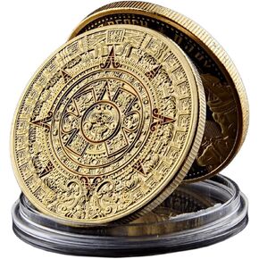 Joygulls Mexico Mayan Aztec Calendar Art Prophecy Culture Challenge Coin Collectibles