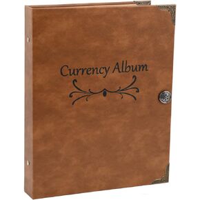 120 Pockets Currency Album, Paper Money Banknote Collection Book Bills Holders Supplies for Collectors (40 Sheets)