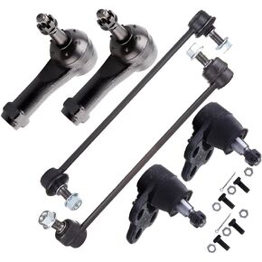 SCITOO 6PCS Set Suspension Kit Ball Joints Tie Rod Ends Sway Bar End Links For Chevy Equinox, For Pontiac Torrent, For Saturn Vue K5331 ES800030 K80461 K80460