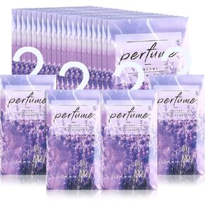 24 Pcs Large Hanging Closet Deodorizer Air Freshener Scented Sachets for Drawers and Closets Long Lasting Lavender Sachet Bags Drawer Freshener for Clothes (Lavender)