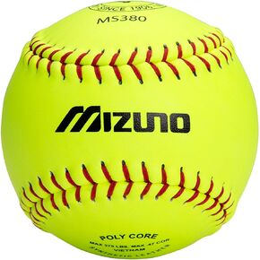 Mizuno MS380 Synthetic Leather Youth/Adult 12-Inch Softballs - Box of One Dozen (12)