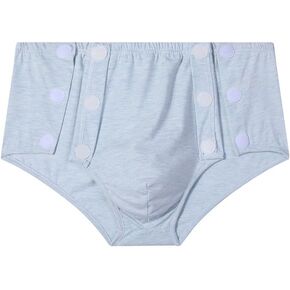 DEEYOTA Adult Post-Operative Underwear,Velcro-Style Tear-Off Underwear,Cotton Washable Incontinence Panties,Reusable,Unisex,Suitable for Bedridden,Elderly,Fracture,Incontinence(Triangle-Blue-XL)