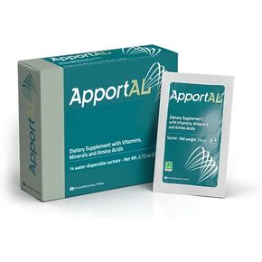 PHARMANUTRA SpA ApportAL Box Contains 14 SACHETS, 0.19 OZ. Each A Nutritional Supplement containing 19 nutrients, Each Performing a Specific Function in The Human Body.