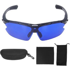 EVTSCAN Blue Lens Golf Ball Finder Glasses, with UV Protection, for Golfers Finding White Golf Balls, Sporty Golf Sunglasses Locating Eyewear for Outdoor Course, Sunny Days