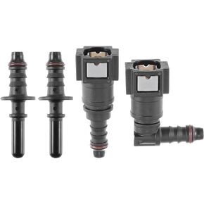 X AUTOHAUX 2 Set 5/16" 7.89mm SAE to 5/16" 8mm Nylon Fuel Line Hose Quick Release Connector Disconnect Hose Straight 90 Degree