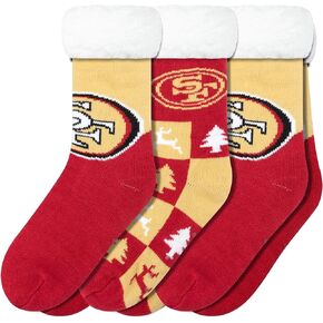FOCO Women's NFL Team Logo Fan Footy 3-Pack Slipper Socks