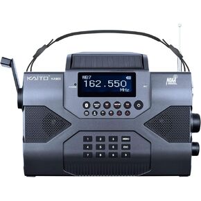 Kaito Emergency Radio Voyager Max KA900 Digital Solar Dynamo Crank Wind Up AM/FM/SW & NOAA Weather Stereo Radio Receiver with Bluetooth, Real-time Alert, MP3 Player, Recorder & Phone Charger, Black