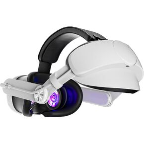 حزام رأس البطارية من Kuject Design لـ Quest 3، حزام النخبة المريح لتمديد وقت اللعب وتقليل إجهاد الوجه، ملحقات الواقع الافتراضي مع منفذ شحن مستقل ومفصلة قابلة للتعديل in Kuwait