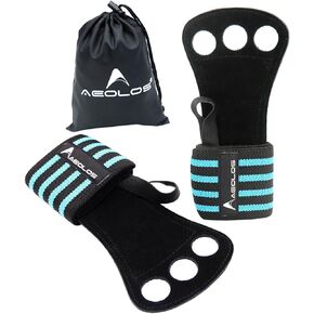 Gymnastics Hand Grips/Gloves with Wrist Wrap Support -Perfect for WODs,Pull up,Power Weightlifting,Kettlebells and Gym Workout