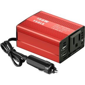 YSOLX 150W Car Power Inverter DC 12V to 110V AC Outlet Converter with 3.1A Dual USB Car Charger Adapter Red