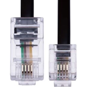 Keple 2m RJ11 to RJ45 Cable - RJ11 to RJ45 Phone Telephone Cord - 6P4C to 8P8C Connector Plug - Black in Kuwait