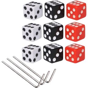 BQLZR Multicolor Plastic Dice Guitar Tone Volume Control Knobs with Wrench for Electric Guitar Pack of 9